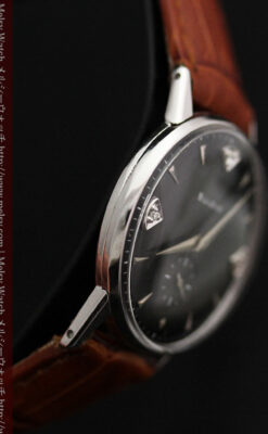 黒にダイヤモンドの映えるブローバの1954年製のアンティーク腕時計-W1447-15