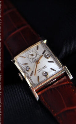 グリュエンの1945年頃のダイヤモンド装飾が綺麗なアンティーク腕時計-W1448-10