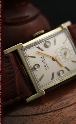 グリュエンの1945年頃のダイヤモンド装飾が綺麗なアンティーク腕時計-W1448-12