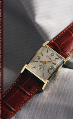 グリュエンの1945年頃のダイヤモンド装飾が綺麗なアンティーク腕時計-W1448-4