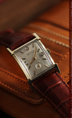 グリュエンの1945年頃のダイヤモンド装飾が綺麗なアンティーク腕時計-W1448-6