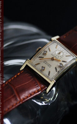 グリュエンの1945年頃のダイヤモンド装飾が綺麗なアンティーク腕時計-W1448-7