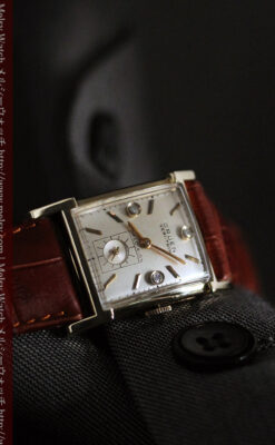 グリュエンの1945年頃のダイヤモンド装飾が綺麗なアンティーク腕時計-W1448-8