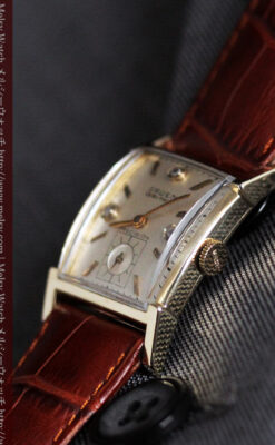 グリュエンの1945年頃のダイヤモンド装飾が綺麗なアンティーク腕時計-W1448-9