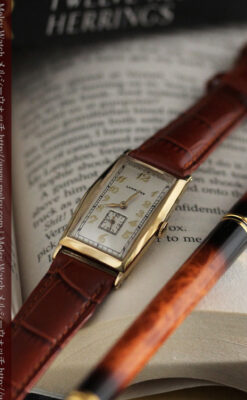 ロンジンの縦長のアンティーク腕時計-W1453-2