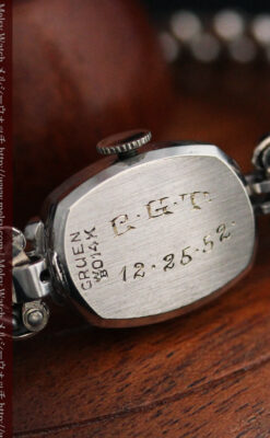 グリュエンの婦人物金無垢腕時計-W1454-11