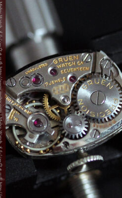 グリュエンの婦人物金無垢腕時計-W1454-13