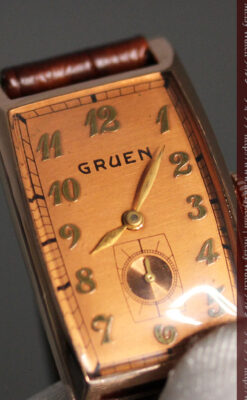 グリュエンのローズ色のアンティーク腕時計-W1455-1