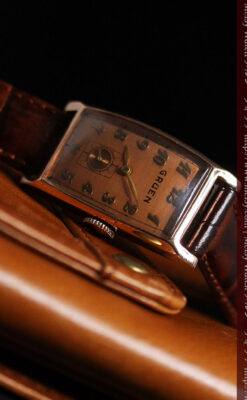 グリュエンのローズ色のアンティーク腕時計-W1455-10