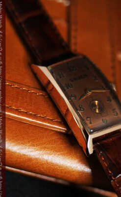 グリュエンのローズ色のアンティーク腕時計-W1455-12