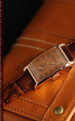 グリュエンのローズ色のアンティーク腕時計-W1455-13