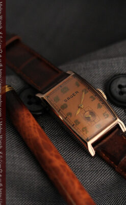 グリュエンのローズ色のアンティーク腕時計-W1455-3