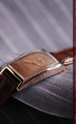 グリュエンのローズ色のアンティーク腕時計-W1455-7