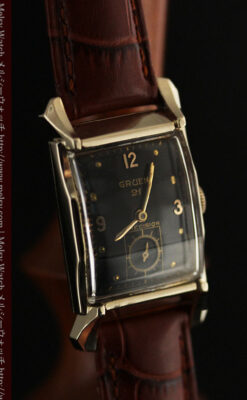 グリュエンの渋さの光るアンティーク腕時計-W1457-8