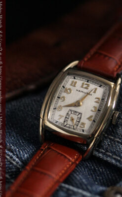 ハミルトンの曲線の綺麗な1940年頃のアンティーク腕時計-W1460-5