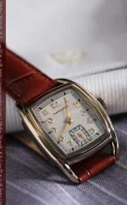 ハミルトンの曲線の綺麗な1940年頃のアンティーク腕時計-W1460-8