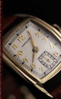 ハミルトンの曲線の綺麗な1940年頃のアンティーク腕時計-W1460-9