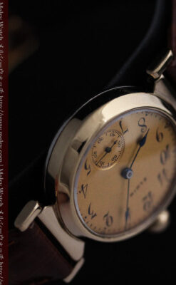 可動ラグを持つエルジンの雰囲気あるアンティーク腕時計-W1462-12