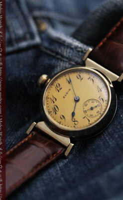 可動ラグを持つエルジンの雰囲気あるアンティーク腕時計-W1462-4