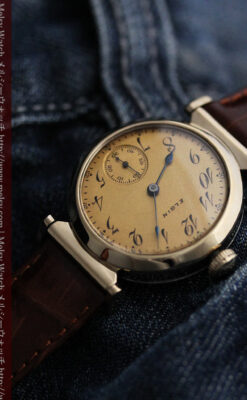 可動ラグを持つエルジンの雰囲気あるアンティーク腕時計-W1462-5