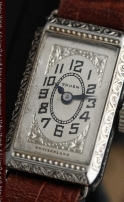 個性の光るグリュエン 女性用アンティーク腕時計【1920年頃】-W1464-10