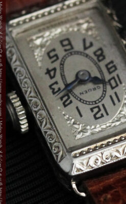 個性の光るグリュエン 女性用アンティーク腕時計【1920年頃】-W1464-11