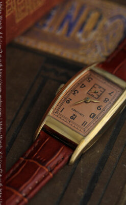 ロンジンのアンティーク腕時計【1939年製】ローズ色-W1465-1