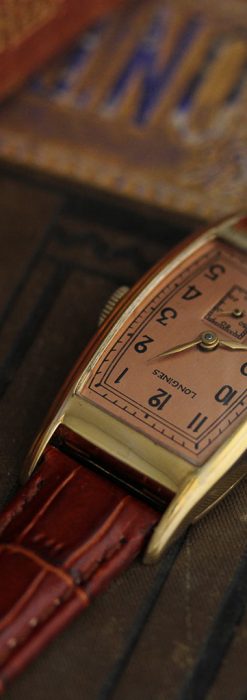 ロンジンのアンティーク腕時計【1939年製】ローズ色-W1465-1