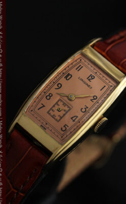 ロンジンのアンティーク腕時計【1939年製】ローズ色-W1465-11