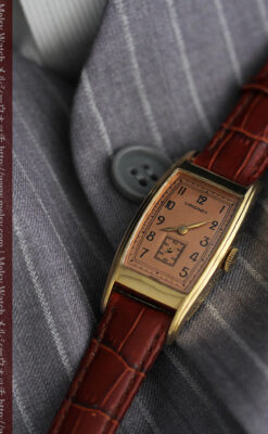 ロンジンのアンティーク腕時計【1939年製】ローズ色-W1465-2