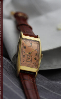 ロンジンのアンティーク腕時計【1939年製】ローズ色-W1465-3