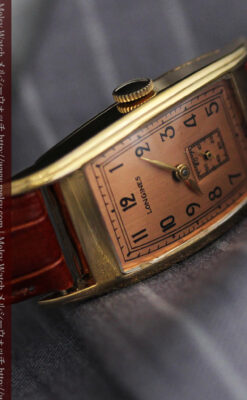 ロンジンのアンティーク腕時計【1939年製】ローズ色-W1465-5