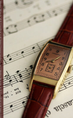 ロンジンのアンティーク腕時計【1939年製】ローズ色-W1465-8