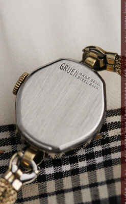 グリュエンの上品なメッシュバンドのアンティーク腕時計 【1950年頃】-W1466-10