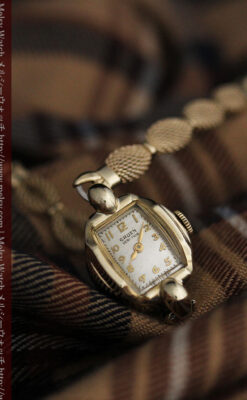 グリュエンの上品なメッシュバンドのアンティーク腕時計 【1950年頃】-W1466-4