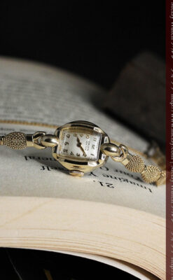 グリュエンの上品なメッシュバンドのアンティーク腕時計 【1950年頃】-W1466-7