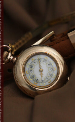 ウォルサムの金彩模様と細工バンドのアンティーク腕時計 【1898年製】-W1467-10