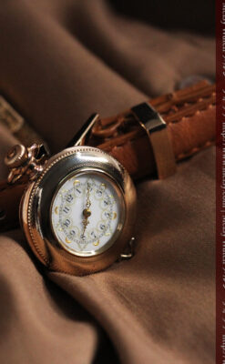 ウォルサムの金彩模様と細工バンドのアンティーク腕時計 【1898年製】-W1467-11