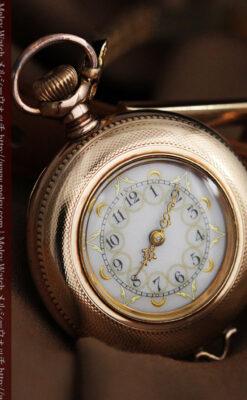 ウォルサムの金彩模様と細工バンドのアンティーク腕時計 【1898年製】-W1467-3