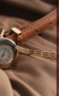 ウォルサムの金彩模様と細工バンドのアンティーク腕時計 【1898年製】-W1467-6