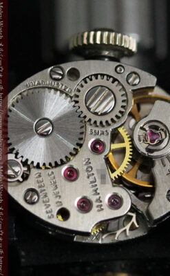 ハミルトンの上品な姿の女性用金無垢腕時計 【1960年頃】-W1469-12