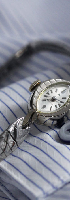 ハミルトンの上品な姿の女性用金無垢腕時計 【1960年頃】-W1469-2