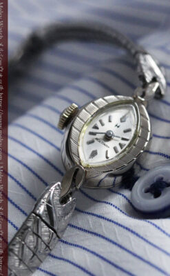 ハミルトンの上品な姿の女性用金無垢腕時計 【1960年頃】-W1469-4