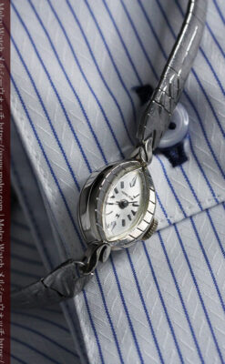 ハミルトンの上品な姿の女性用金無垢腕時計 【1960年頃】-W1469-5