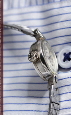 ハミルトンの上品な姿の女性用金無垢腕時計 【1960年頃】-W1469-7