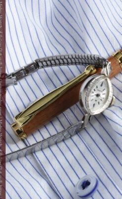 ハミルトンの上品な姿の女性用金無垢腕時計 【1960年頃】-W1469-9