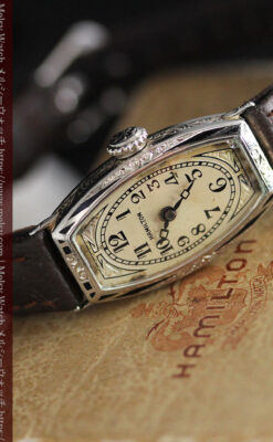 上品さが光る美しいハミルトンの金無垢アンティーク腕時計【1930年頃】箱付き-W1470-10