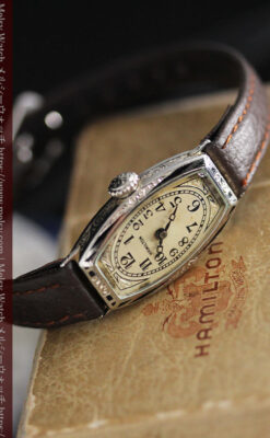 上品さが光る美しいハミルトンの金無垢アンティーク腕時計【1930年頃】箱付き-W1470-11
