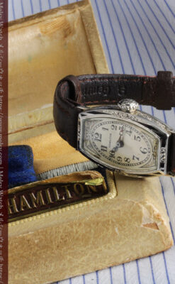上品さが光る美しいハミルトンの金無垢アンティーク腕時計【1930年頃】箱付き-W1470-14