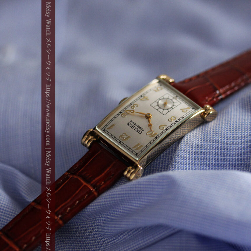 グリュエンの上品さと風格を備えるアンティーク腕時計【1940年頃】-W1471-1
